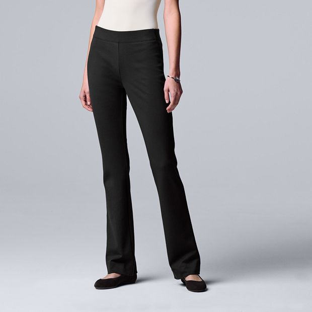 Petite Simply Vera Vera Wang High-Waisted Pull-On Ponte Bootcut Pants