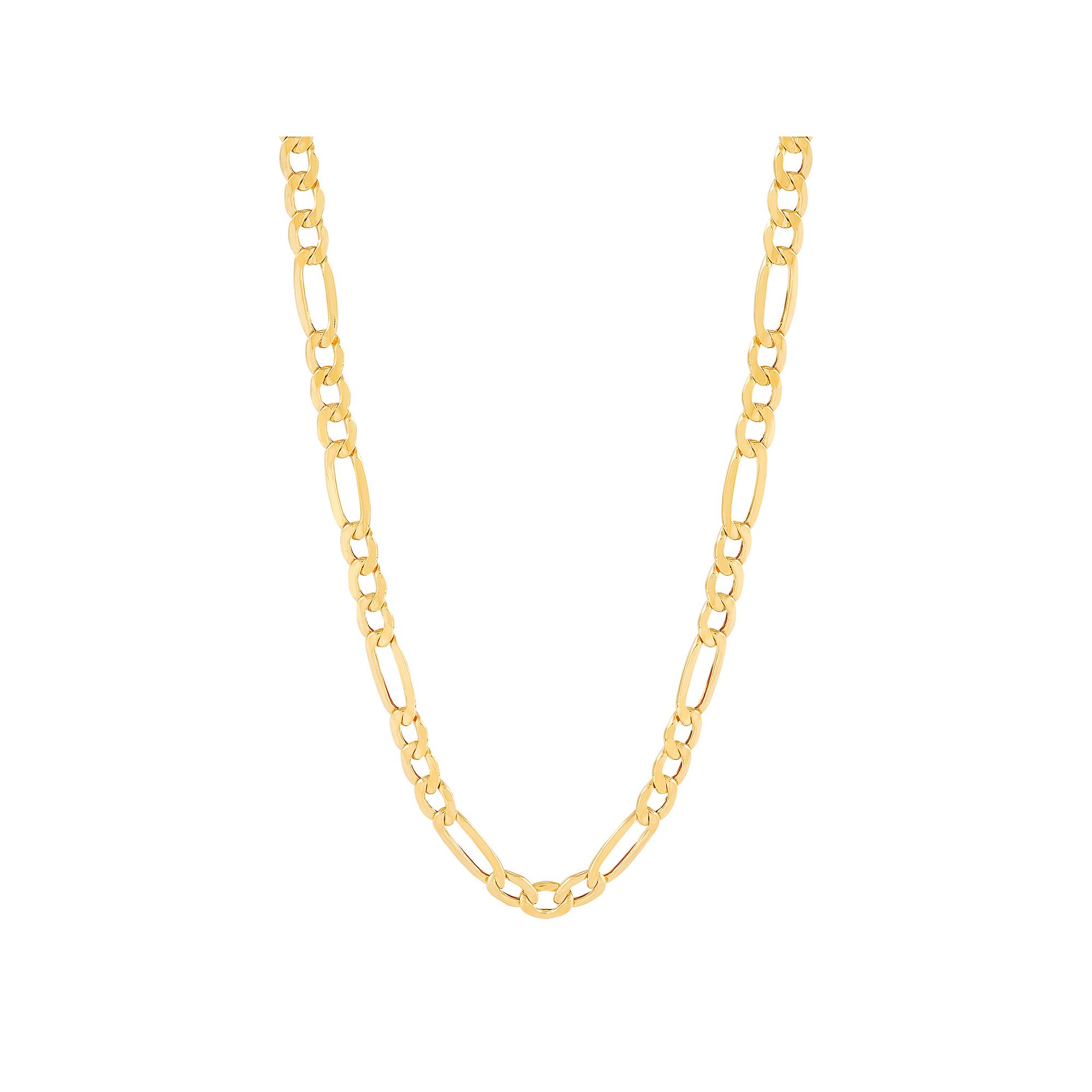 Everlasting Gold 10k Gold Polished 4.4 mm Figaro Chain Necklace, Womens, 
