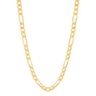 Everlasting Gold 10k Gold Polished 4.4 mm Figaro Chain Necklace