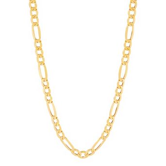 Everlasting Gold 10k Gold Polished 4.4 mm Figaro Chain Necklace