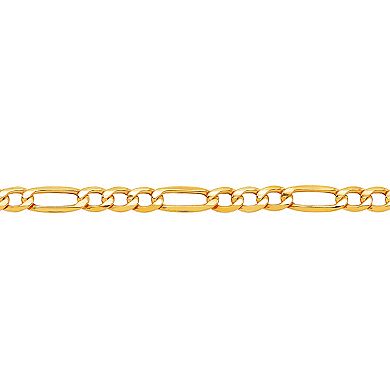 10k Gold Polished 4.4 mm Figaro Chain Necklace