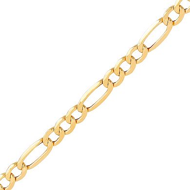 10k Gold Polished 4.4 mm Figaro Chain Necklace
