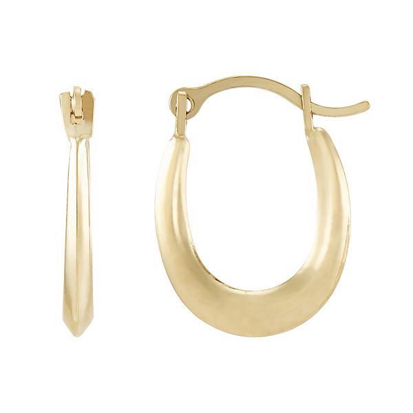 Royal Chain 10K Gold Oval Knife Edge Hoop Earring ZER3398, Dondero's  Jewelry