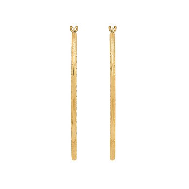 10k Gold Tube Hoop Earrings