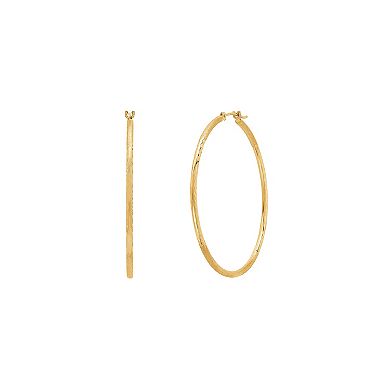 10k Gold Tube Hoop Earrings