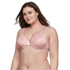 Womens Wireless Plus Size Lace Bra Full Coverage Unlined Minimizer Bra  Comfort Cotton 48D Pink
