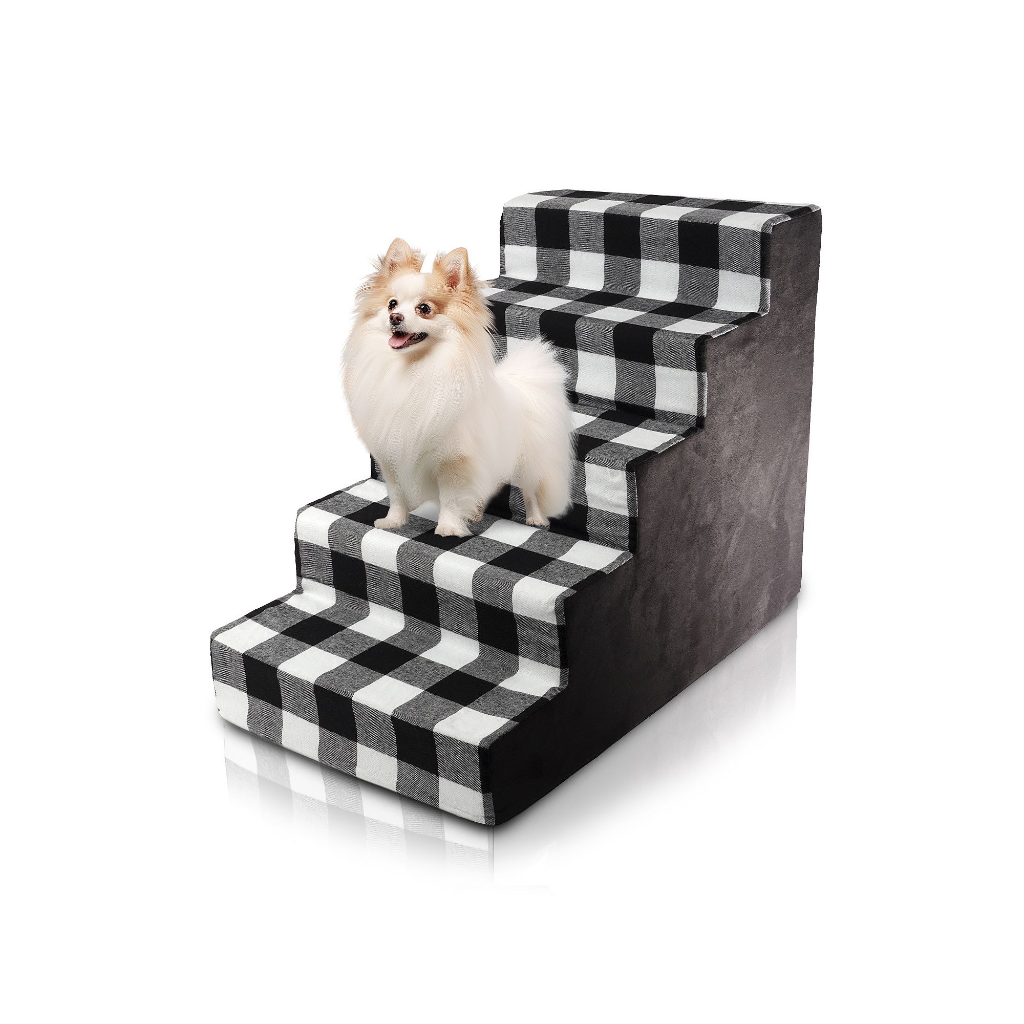 Precious Tails Precious Tails Plaid High Density Foam - 4 Steps, Black Whit
