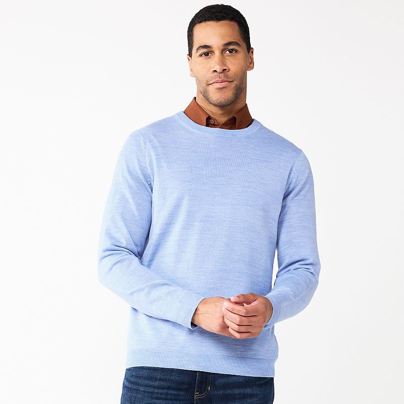 Mens Apt. 9 Merino Wool Blend Sweater, Size: Small, Med Blue