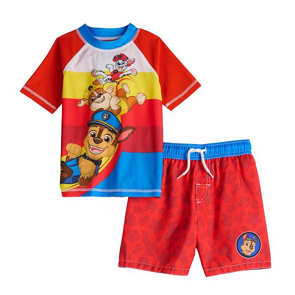 Toddler Boy Paw Patrol Rashguard & Swim Trunks Set