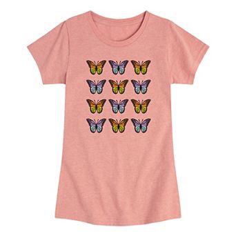Girls 4-16 Stacked Butterflies Graphic Tee