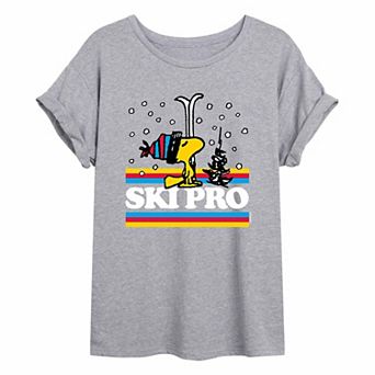Juniors' Peanuts Ski Pro Oversized Tee