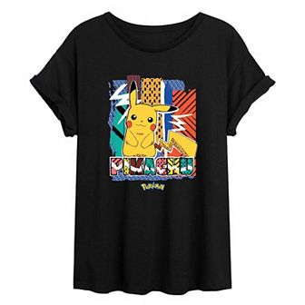 Juniors' Pokémon Pikachu Oversized Tee