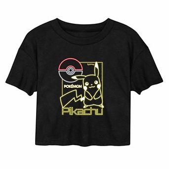 Juniors' Pokémon Neon Cropped Tee