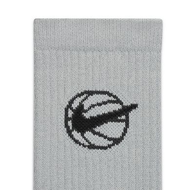 Boys Nike Everyday Crew Basketball Socks 3-Pack