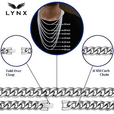 Men's LYNX Stainless Steel 11 mm Curb Chain Necklace
