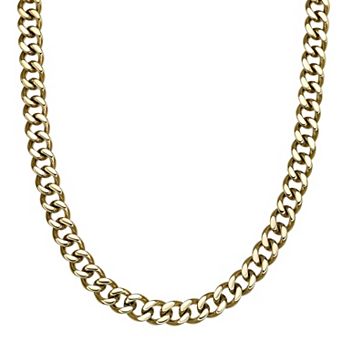 Men's LYNX Stainless Steel 11 mm Curb Chain Necklace