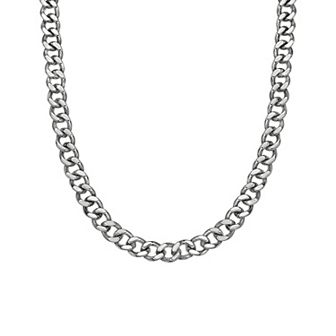 Men's LYNX Stainless Steel 11 mm Curb Chain Necklace