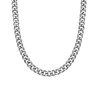 Men's LYNX Stainless Steel 11 mm Curb Chain Necklace