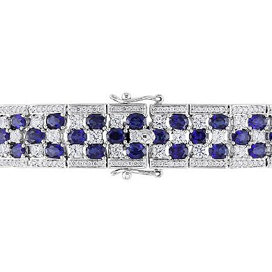 Stella Grace Sterling Silver Lab-Created Blue & White Sapphire Fashion Bracelet