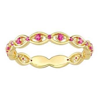 Stella Grace Gold Tone Sterling Silver Lab-Created Ruby Eternity Ring