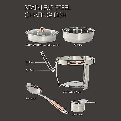 Denmark Tools for Cooks Celebrations Collection 8-pc. Stainless Steel Chafing Dish & Serving Spoon Set