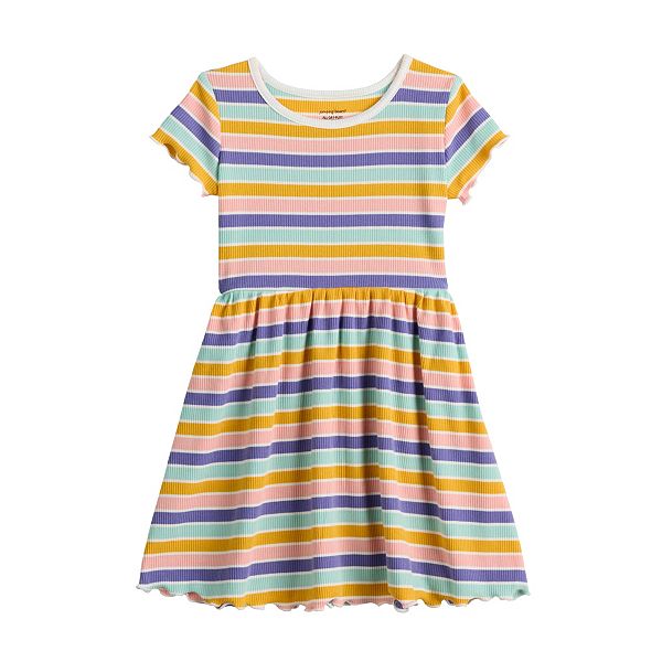 Toddler Girl Jumping Beans® Short Sleeve Ribbed Skater Dress