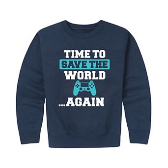 Boys 8-20 Time To Save The World Crew Fleece Sweatshirt