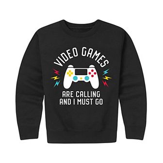 Boys Licensed Character Vid'eo Games Are Calling Crew Fleece Sweatshirt