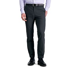 Haggar Men's J.M. Haggar 4-Way Stretch Slim Fit Flat Front Dress Pant 33 x  29 - Charcoal Heather