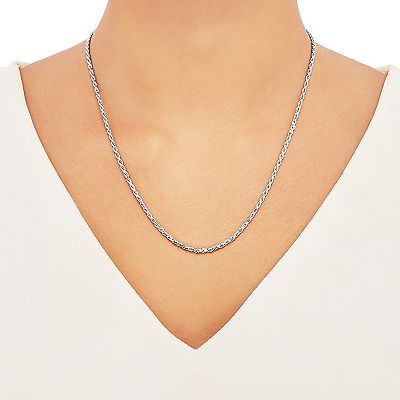 Sterling Silver 2.5 mm Rope Chain Necklace 20 in