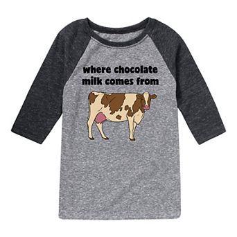 Boys 8-20 Chocolate Milk Cow Graphic Raglan Tee