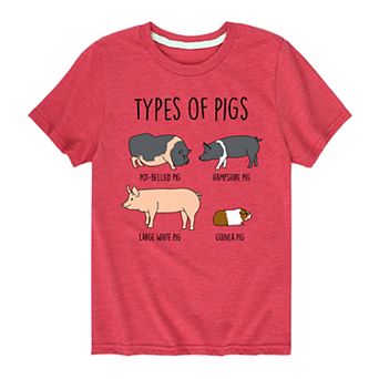 Boys 8-20 Types Of Pigs Graphic Tee
