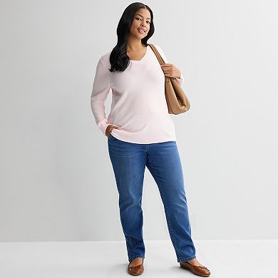 Plus Size Croft & Barrow® Extra Soft V-Neck Sweater