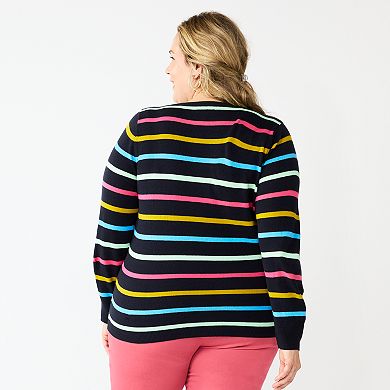 Plus Size Croft & Barrow® Extra Soft V-Neck Sweater