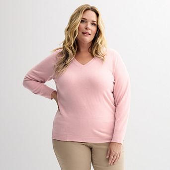 Plus Size Croft & Barrow® Extra Soft V-Neck Sweater