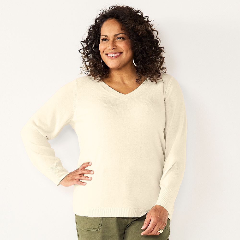 【WONDER WONDER】23FW★ [MADE] high neck kt balloon jumper Plus Size Croft & Barrow® Extra Soft V-Neck Sweater