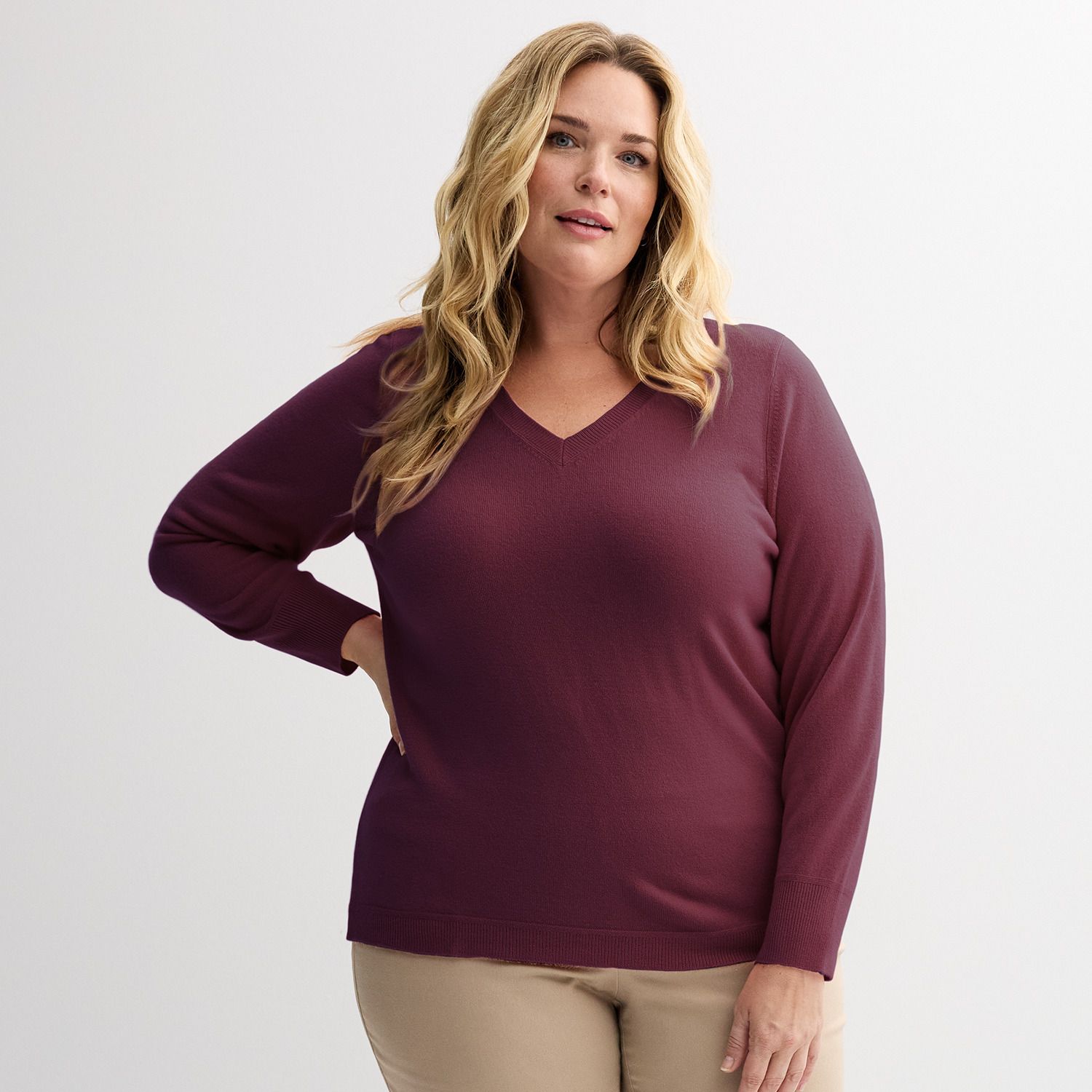 thumbnail image 2 of Women's Plus Size Peasant Shirt - Lavender Purple 100% Cotton Blouse - Relaxed Fit 3/4 Flared Sleeves - Size 0X 2 of 12