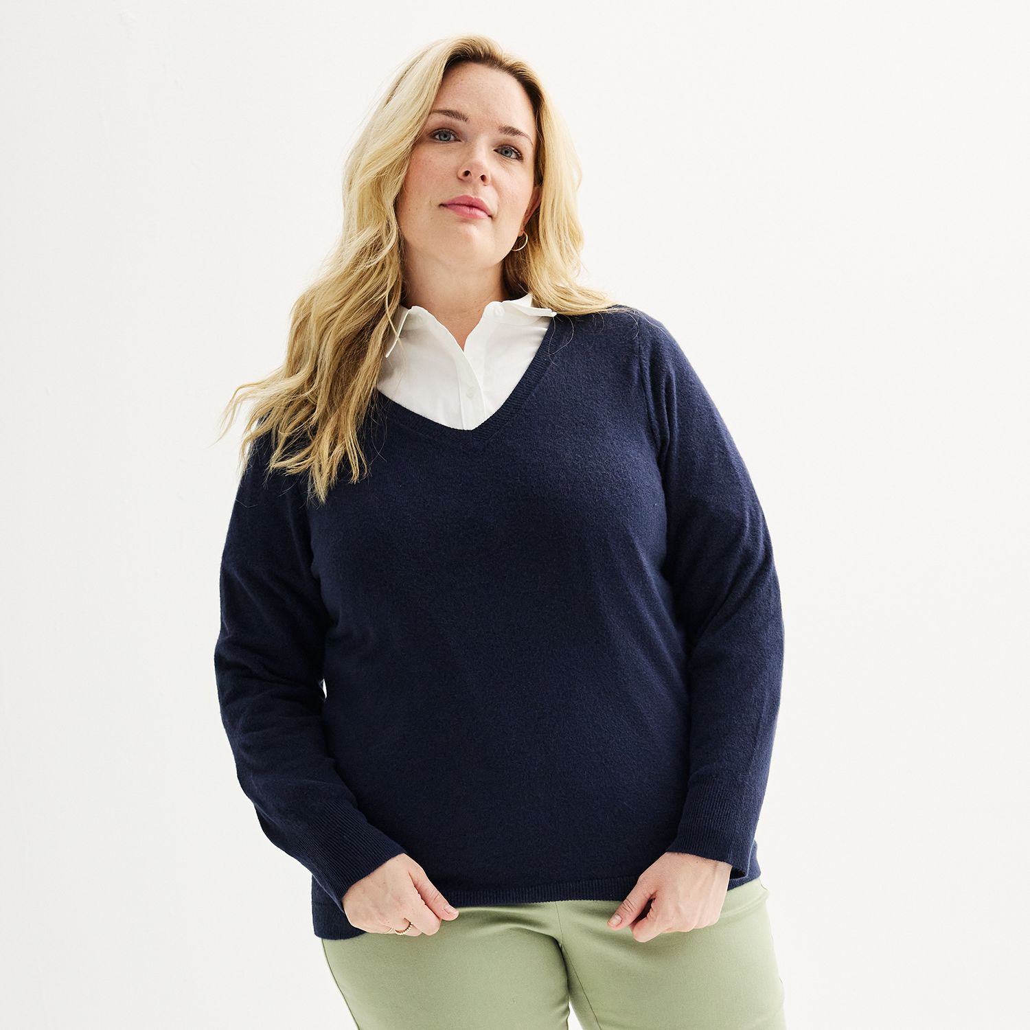 Plus Size Croft & Barrow® The Extra Soft Cabled Crew Neck Sweater