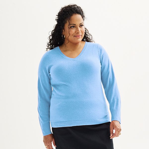 Plus Size Croft Barrow Extra Soft V Neck Sweater