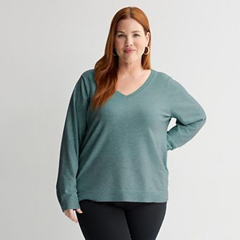 Plus Size Croft & Barrow® Extra Soft V-Neck Sweater
