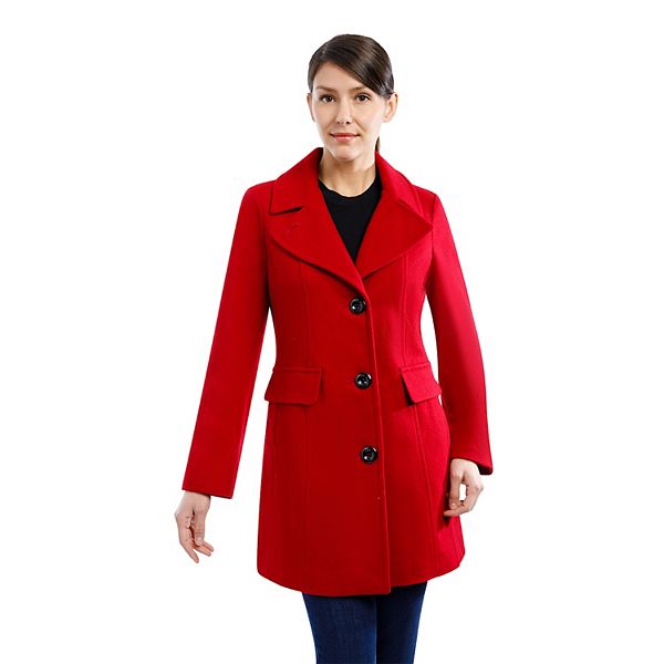 Petite London Fog Wool-Blend Peacoat