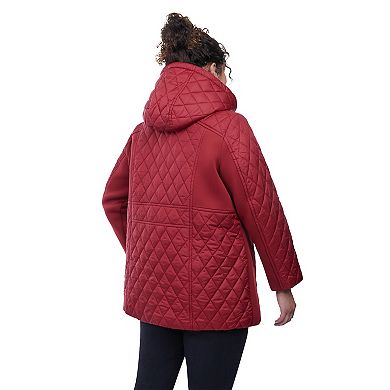 Plus Size London Fog Hooded Quilted Jacket