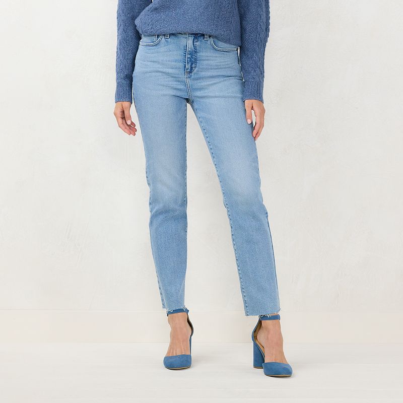 Womens LC Lauren Conrad Curvy Super High Straight-Leg Jeans, Size: 2 Short