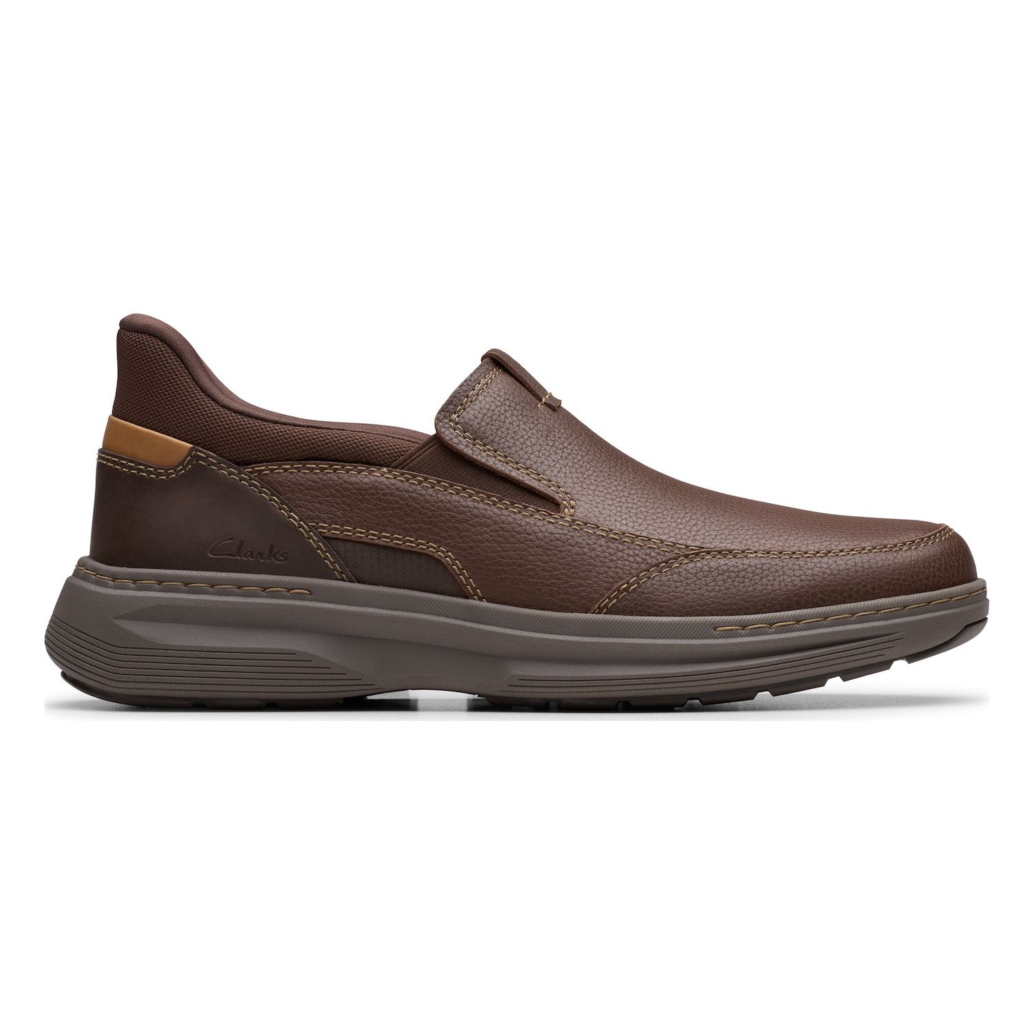 NWOB Clarks Men\'s Brown Leather Slip-On Shoes Sz 11W Men main image 2