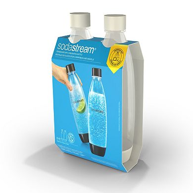 SodaStream 1-Liter Dishwasher Safe Slim Carbonating Bottle 2-pk.