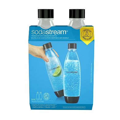 SodaStream 1-Liter Dishwasher Safe Slim Carbonating Bottle 2-pk.