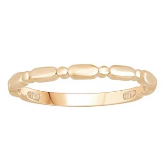 Diamond Medley 10k Gold Textured Stackable Ring