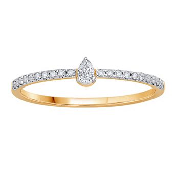 Diamond Medley 10k Gold 1/6 Carat T.W. Diamond Teardrop Stackable Ring