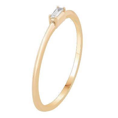 10k Gold Baguette Diamond Accent Petite Stack Ring