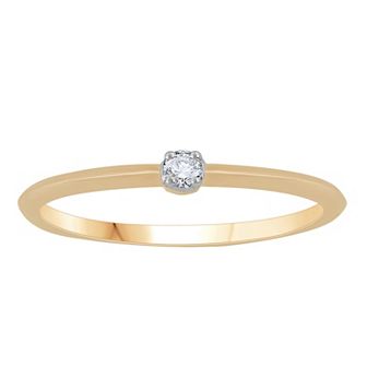 10k Gold Round Diamond Accent Petite Stack Ring